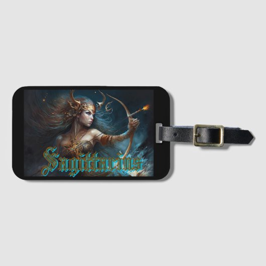 射手座〔占星術の〕十二宮図標識 ラゲッジタグ (正面横)