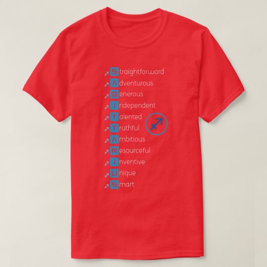 射手座〔占星術の〕十二宮図標識 Tシャツ (デザイン正面)