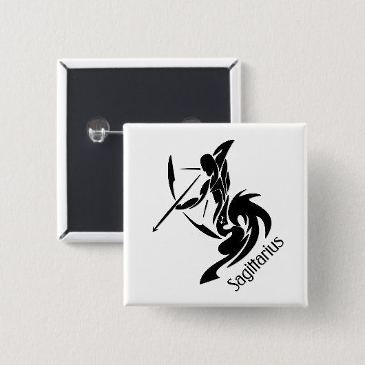 射手座〔占星術の〕十二宮図記号と記号 缶バッジ (正面&裏面)