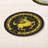 射手座-〔占星術の〕十二宮図記号 – 記号 – 占星術 ラウンドペーパーコースター (アングル)