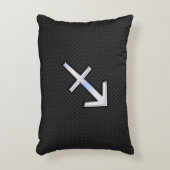 射手座〔占星術の〕十二宮図記号(黒いヘビの肌) アクセントクッション (正面(垂直))