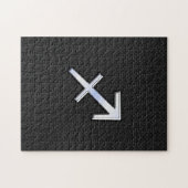 射手座〔占星術の〕十二宮図記号(黒いヘビの肌) ジグソーパズル (横)