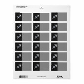 射手座〔占星術の〕十二宮図記号（黒いヘビの肌） ラベル (フルシート)