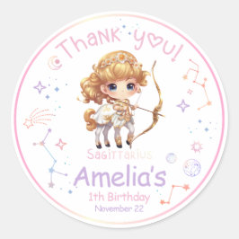 射手座〔占星術の〕十二宮図誕生日 ラウンドシール