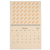 射手座〔占星術の〕十二宮図12月カラフル記号 カレンダー (2月 2026)