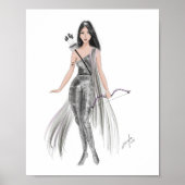 射手座、〔占星術の〕十二宮図、ファッションスケッチ、 ポスター (正面)