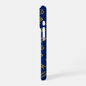 射手座〔占星術の〕十二宮図+星占い記号Ptn Gld+ブルース iPhoneケース (左側面)