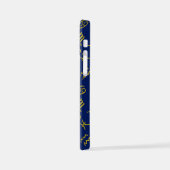 射手座〔占星術の〕十二宮図+星占い記号Ptn Gld+ブルース iPhoneケース (左側面)