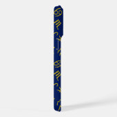 射手座〔占星術の〕十二宮図+星占い記号Ptn Gld+ブルース iPhoneケース (右側面)