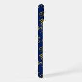 射手座〔占星術の〕十二宮図+星占い記号Ptn Gld+ブルース iPhoneケース (右側面)