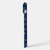 射手座〔占星術の〕十二宮図+星占い記号Ptn Gld+ブルース iPhoneケース (左側面)