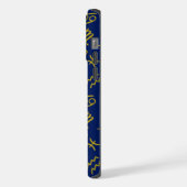 射手座〔占星術の〕十二宮図+星占い記号Ptn Gld+ブルース iPhoneケース (左側面)