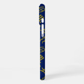 射手座〔占星術の〕十二宮図+星占い記号Ptn Gld+ブルース iPhoneケース (左側面)