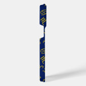 射手座〔占星術の〕十二宮図+星占い記号Ptn Gld+ブルース iPhoneケース (右側面)