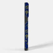 射手座〔占星術の〕十二宮図+星占い記号Ptn Gld+ブルース iPhoneケース (右側面)