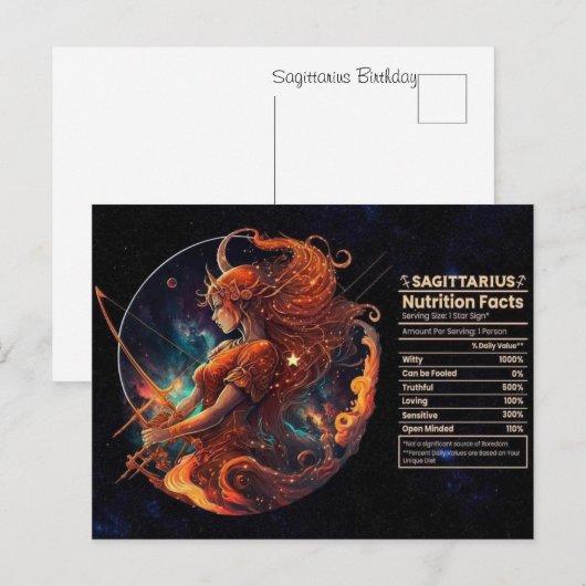 射手座 誕生日 ポストカード (正面/裏面)