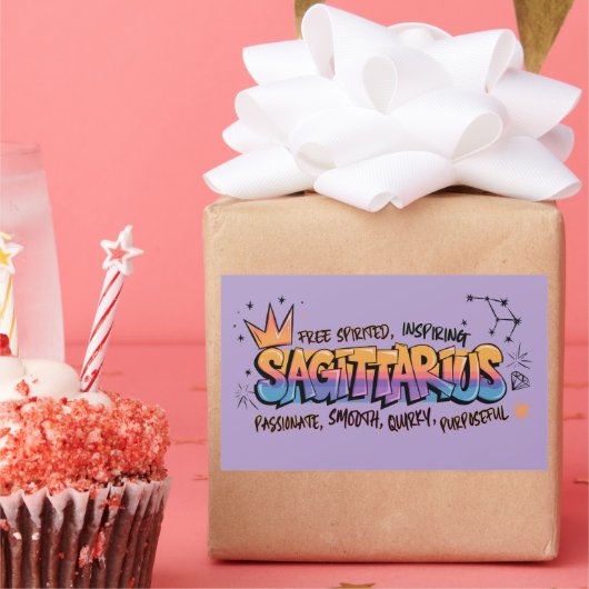 射手座 長方形シール (パーティー)