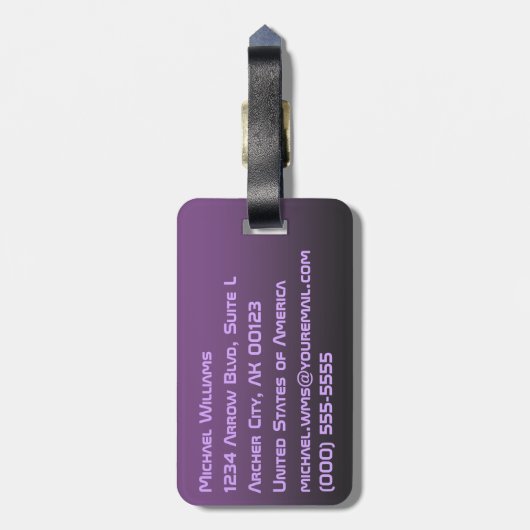 射手座- Archerの(占星術の)十二宮図の記号 ラゲッジタグ (裏面縦)