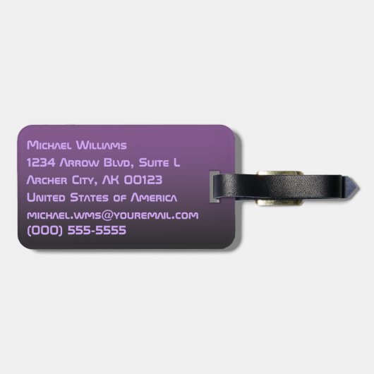 射手座- Archerの(占星術の)十二宮図の記号 ラゲッジタグ (裏面横)