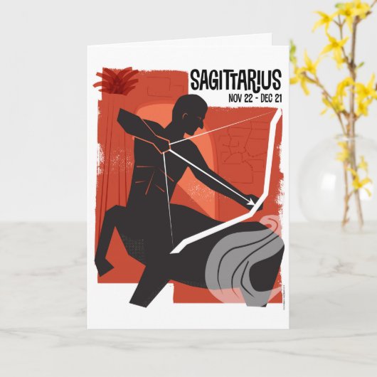射手座Archerの(占星術の)十二宮図 カード (黄色い花)