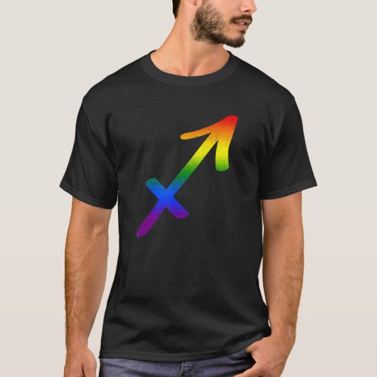 射手座LGBT〔占星術の〕十二宮図サインLGBTプライドGa Tシャツ (正面)