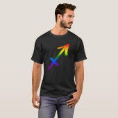 射手座LGBT〔占星術の〕十二宮図サインLGBTプライドGa Tシャツ (正面フル)