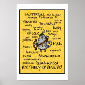 射手座wordcloudポスター ポスター (正面)