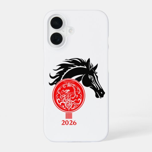 射手座x馬の年2026 iPhone 16ケース (裏面)