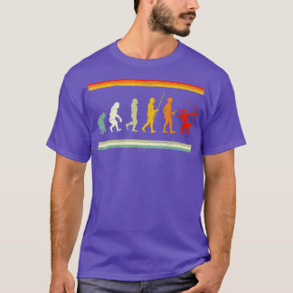 射手進化レトロアローボウアーチェリー Tシャツ
