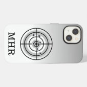 射撃標的銃愛好家モノグラム iPhoneケース (裏面横)