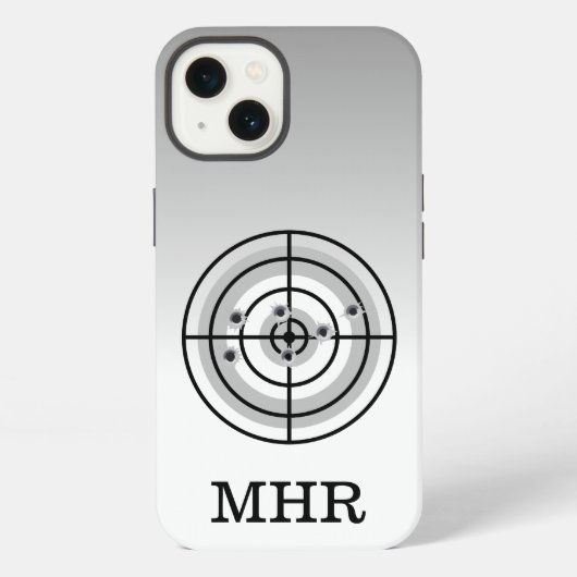 射撃標的銃愛好家モノグラム iPhoneケース (裏面)