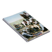 射撃、発砲のがらくたを賭けているカウボーイを描写する郵便はがき ノートブック (右側)