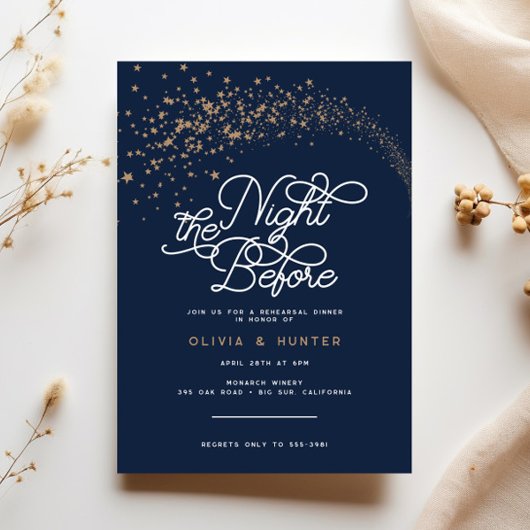 射撃、 発砲はリハーサルの夕食前の夜を星にする 招待状