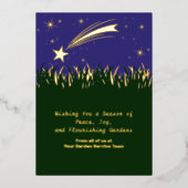 射撃、 発砲スタークリスマスフォイルビジネスホリデーカード 箔招待状 (正面)