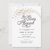 射撃、 発砲スターズアラインドカップルブライダルシャワー 招待状 (正面)