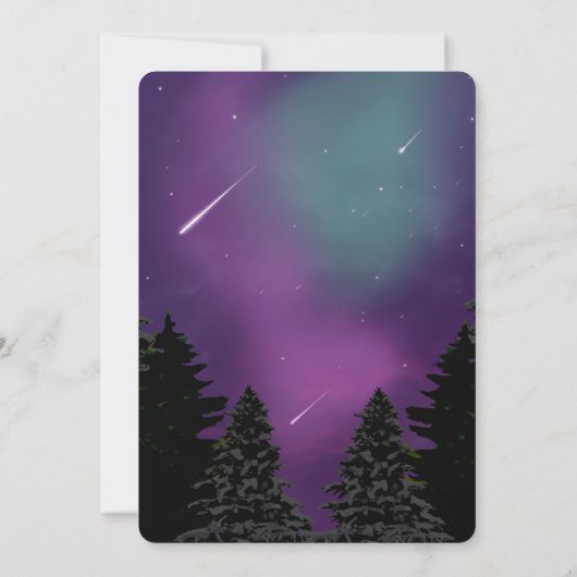 射撃、 発砲スターズウォーターカラー結婚式招待状 招待状 (裏面)