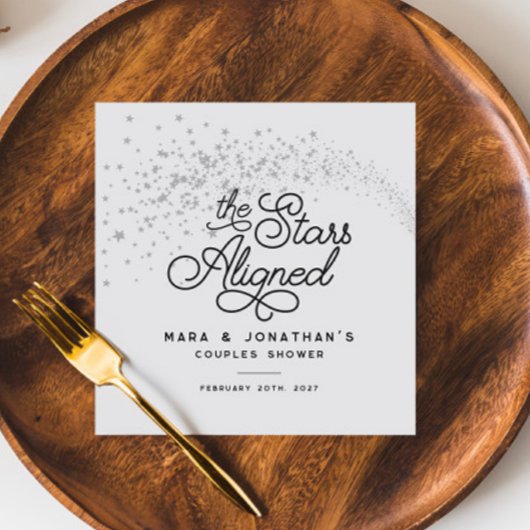 射撃、 発砲スターズザスターズアラインドカップルシャワー スタンダードカクテルナプキン