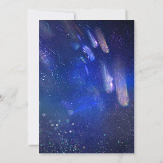 射撃、 発砲スターズシテリア銀河系結婚式招待状 招待状 (裏面)