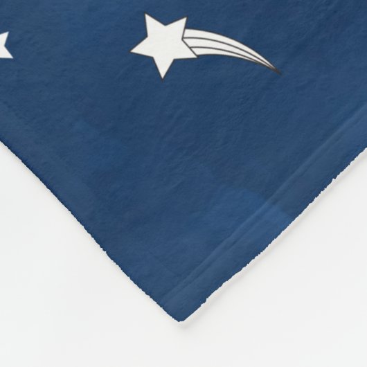 射撃、 発砲スターズネイビーブルーウォーターカラーモノグラム フリースブランケット (角)
