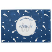 射撃、 発砲スターズネイビーブルーウォーターカラーモノグラム メタルプリント (正面)