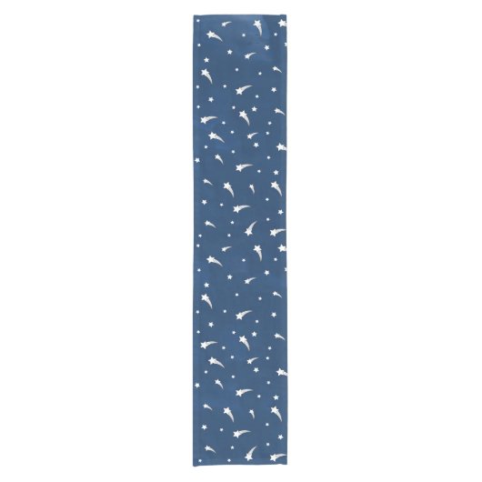 射撃、 発砲スターズネイビーブルーウォーター色 ショートテーブルランナー (正面)