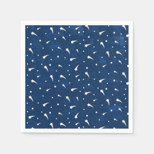 射撃、 発砲スターズネイビーブルーウォーター色 スタンダードカクテルナプキン (正面)