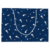 射撃、 発砲スターズネイビーブルーウォーター色 ラージペーパーバッグ (裏面)