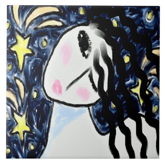 射撃、 発砲スターズ抽象芸術デジ絵画タル タイル (正面)