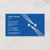 射撃、 発砲スターズ – 白、影付き青 名刺 (裏面)