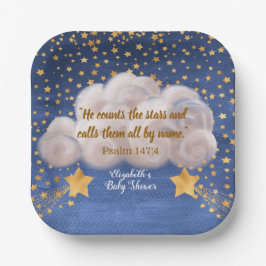 射撃、 発砲スターツインベビーシャワー ペーパープレート