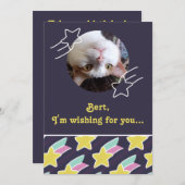 射撃、 発砲スターパターンカスタマイズ可能な誕生日カード 招待状 (正面/裏面)