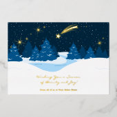 射撃、 発砲スターフォイルアクセントクリスマスのホリデーカード 箔招待状 (正面)