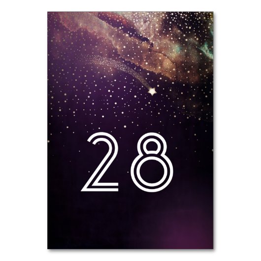 射撃、 発砲スタープラムパープルスターリーナイト結婚ズ テーブルナンバー (正面)