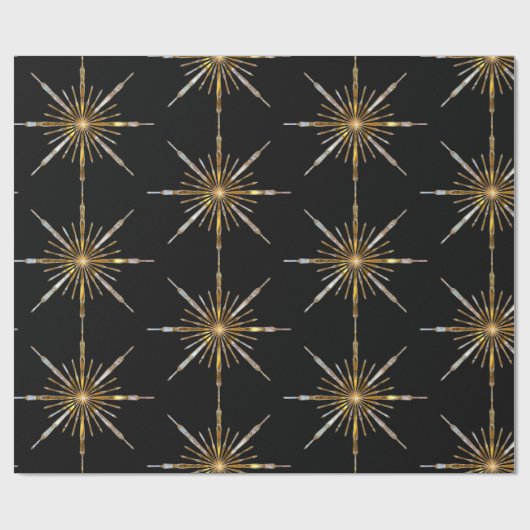 射撃、 発砲スターホリデーエレガントフェスティバル ラッピングペーパー (フラット)